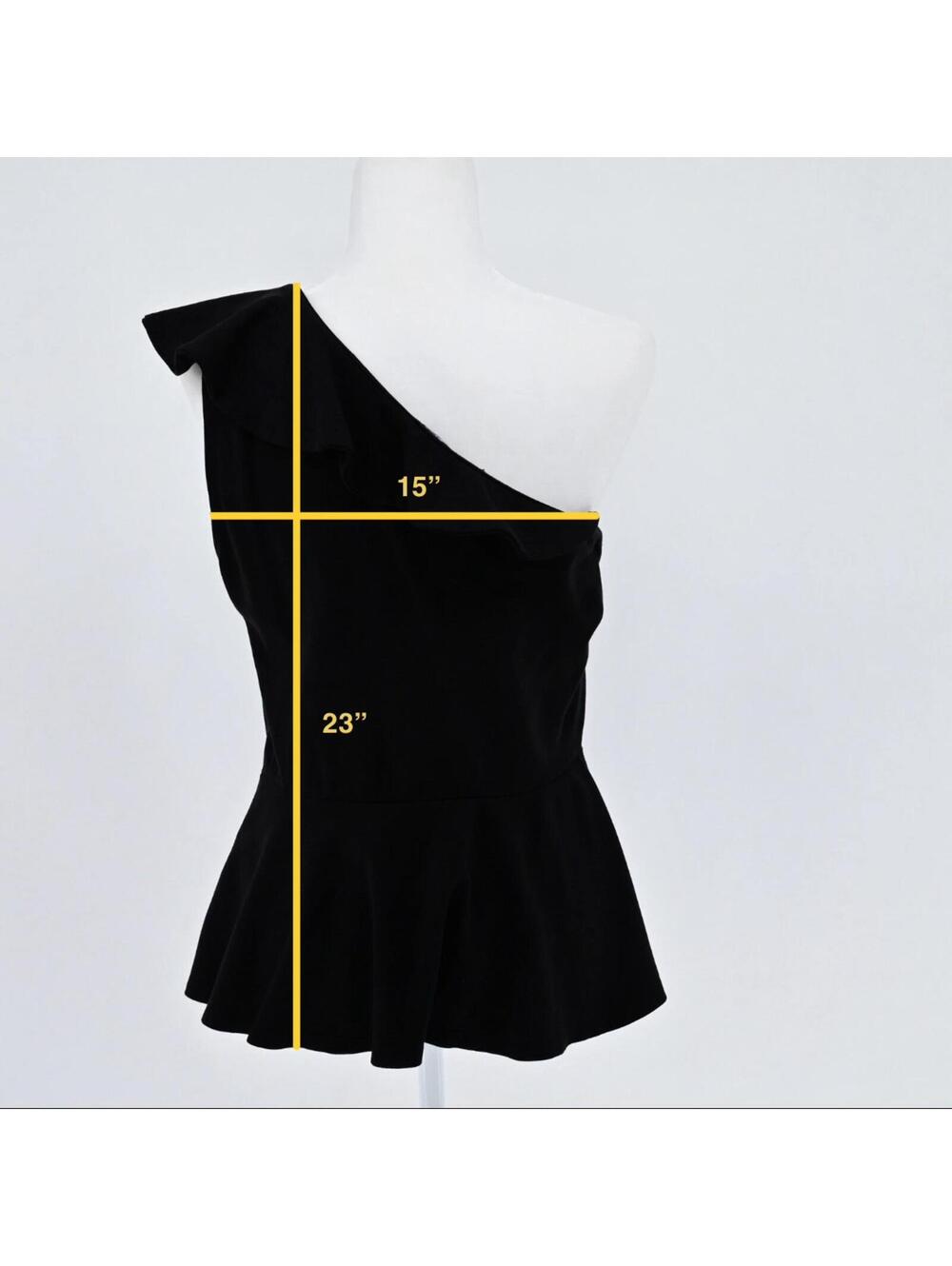 Express One Shoulder Black Peplum Top - M - Picture 7 of 7